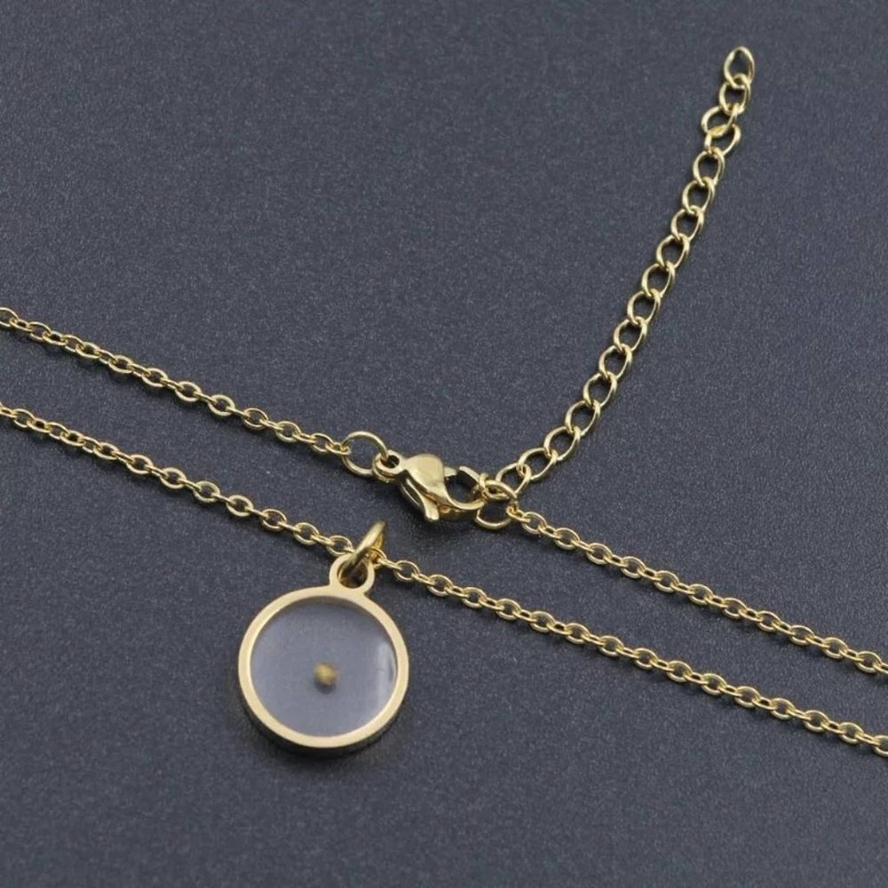 Mustard Seed Faith Round Necklace 18k Gold Plated - Picture 3 of 10